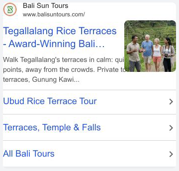 Bali Sun Tours Tegallalang Rice Terraces Google hirdetés
